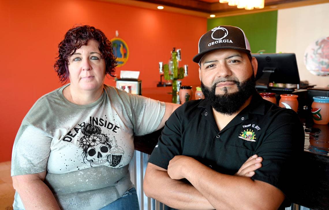 Owners Antonio and Melissa Estrada at their new Tacos El Jefe Mexican Restaurant in Fort Valley. The couple also own and operate with their family a popular food truck and a walk-up restaurant at the Houston County Galleria in Centerville.