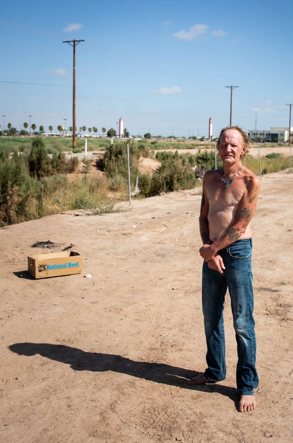 Carl Wilkinson lives on a stretch of dirt not far from Imperial County's indoor mall.