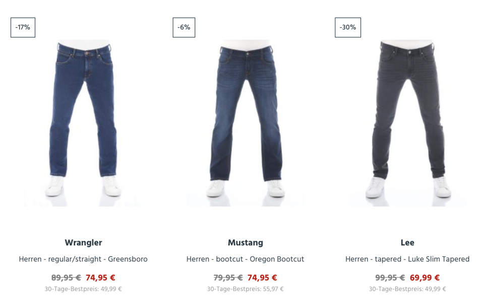 Bis zu 25 Euro kannst du bei Jeans Direct sparen. (Bild: jeansdirect.de)