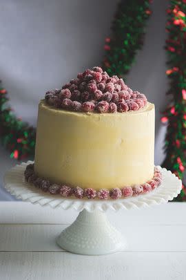 White Chocolate Cranberry Layer Cake