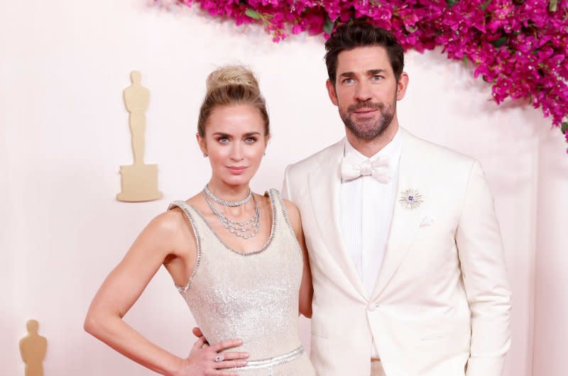 Emily Blunt (L) and John Krasinski attend the Academy Awards on Sunday. Photo by John Angelillo/UPI