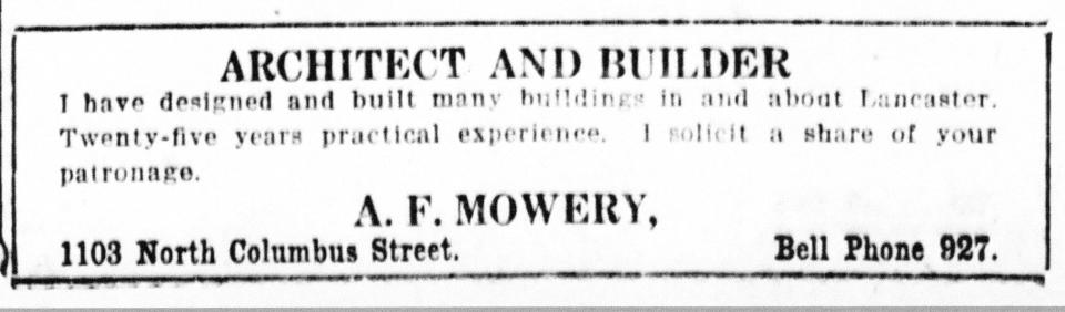 This ad appeared in the Daily Eagle Feb. 1, 1919 for A. F. Mowery and 
emphasized his 25 years of experience.