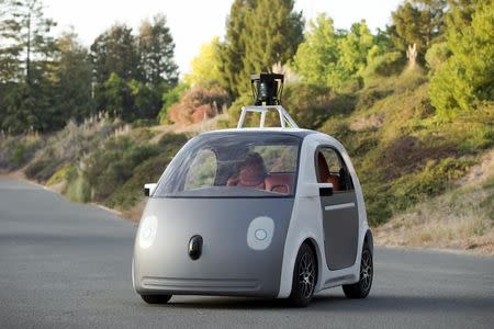 A prototype self-driving car by Google is shown in this publicity photo released to Reuters June 27, 2014. REUTERS/Google/Handout via Reuters