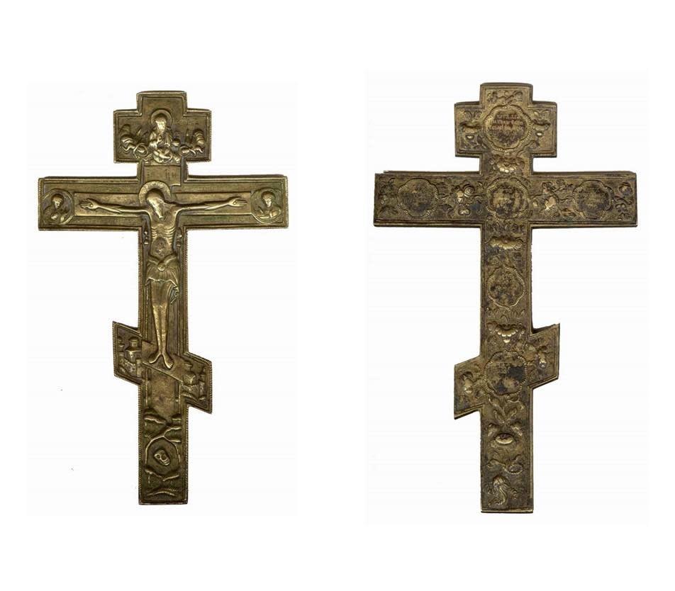 An example of a Russian icon cross cast from copper alloy. / Credit: Lublin Provincial Conservator of Monuments