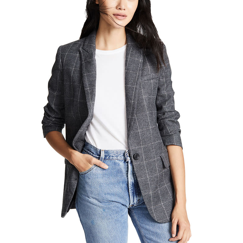 <a rel="nofollow noopener" href="https://go.redirectingat.com?id=86205X1579268&xs=1&url=https%3A%2F%2Fwww.shopbop.com%2Fjames-blazer-equipment%2Fvp%2Fv%3D1%2F1556130648.htm%3FfolderID%3D13418%26fm%3Dother-shopbysize-viewall%26os%3Dfalse%26colorId%3D22881%26extid%3Daffprg_linkshare_SB-30KlfRmrMDo%26cvosrc%3Daffiliate.linkshare.30KlfRmrMDo" target="_blank" data-ylk="slk:Equipment James Blazer, Shopbop, $538;elm:context_link;itc:0;sec:content-canvas" class="link ">Equipment James Blazer, Shopbop, $538</a><p> <strong>Related Articles</strong> <ul> <li><a rel="nofollow noopener" href="http://thezoereport.com/fashion/style-tips/box-of-style-ways-to-wear-cape-trend/?utm_source=yahoo&utm_medium=syndication" target="_blank" data-ylk="slk:The Key Styling Piece Your Wardrobe Needs;elm:context_link;itc:0;sec:content-canvas" class="link ">The Key Styling Piece Your Wardrobe Needs</a></li><li><a rel="nofollow noopener" href="http://thezoereport.com/living/work/admit-youre-overwhelmed-work/?utm_source=yahoo&utm_medium=syndication" target="_blank" data-ylk="slk:How To Admit You’re Overwhelmed At Work;elm:context_link;itc:0;sec:content-canvas" class="link ">How To Admit You’re Overwhelmed At Work</a></li><li><a rel="nofollow noopener" href="http://thezoereport.com/fashion/celebrity-style/meghan-markle-dress-hack/?utm_source=yahoo&utm_medium=syndication" target="_blank" data-ylk="slk:Meghan Markle’s Dress Hack For Windy Days Is Brilliant;elm:context_link;itc:0;sec:content-canvas" class="link ">Meghan Markle’s Dress Hack For Windy Days Is Brilliant</a></li> </ul> </p>