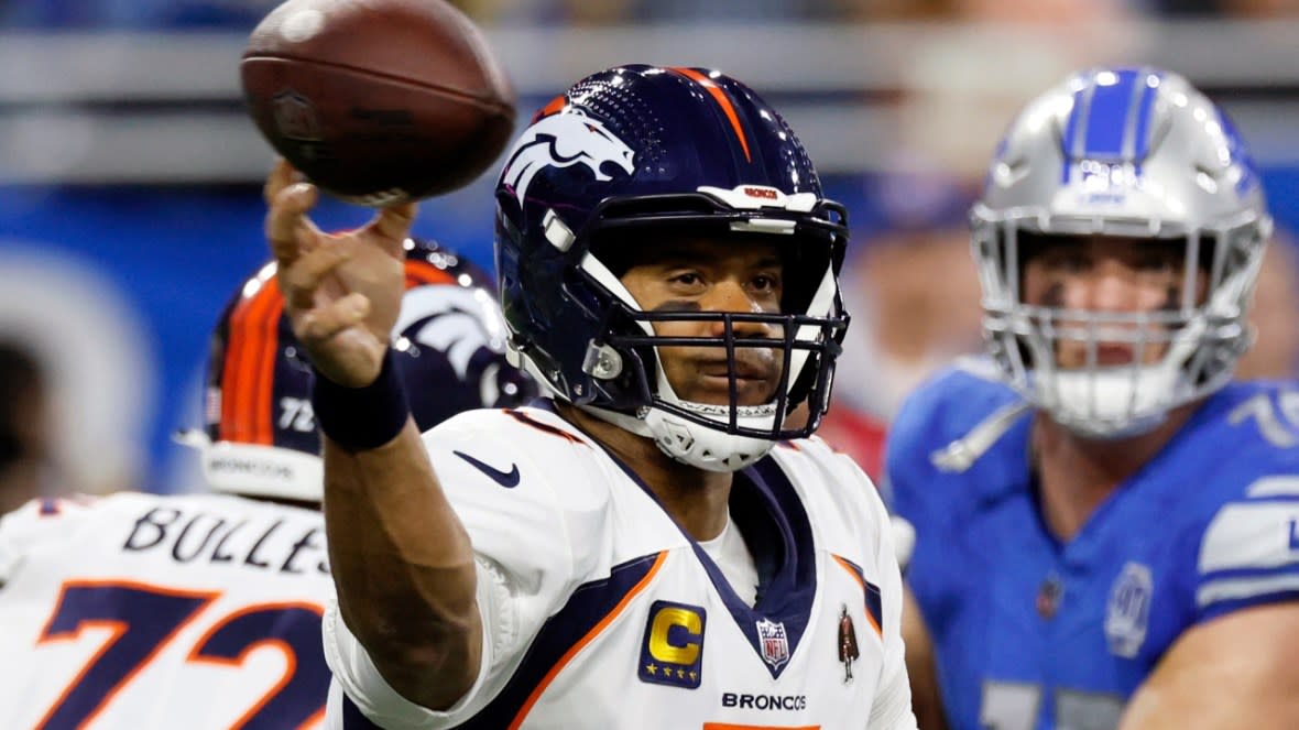 Denver Broncos quarterback Russell Wilson (3) throws during the first half of an NFL football game against the Detroit Lions in December 2023 in Detroit. (Photo: Duane Burleson/AP, File)