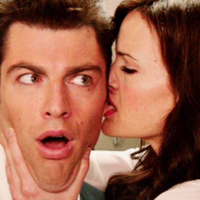 Max Greenfield and Carla Gugino in "New Girl"