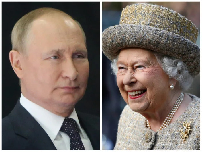 Vladimir Putin and Queen Elizabeth II.