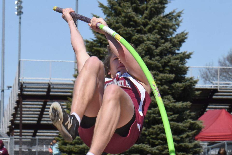 Nathan Vaske of Charyl Stockwell won pole vault in the Lutheran Westland Warrior Invitational.