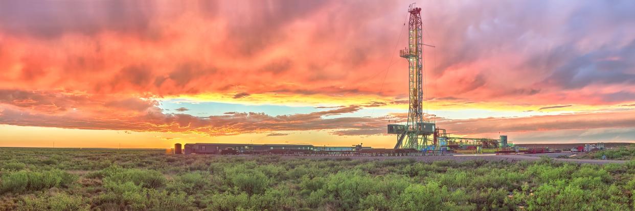 A rig for Matador Resources Company continues work, as seen in this provided photo.