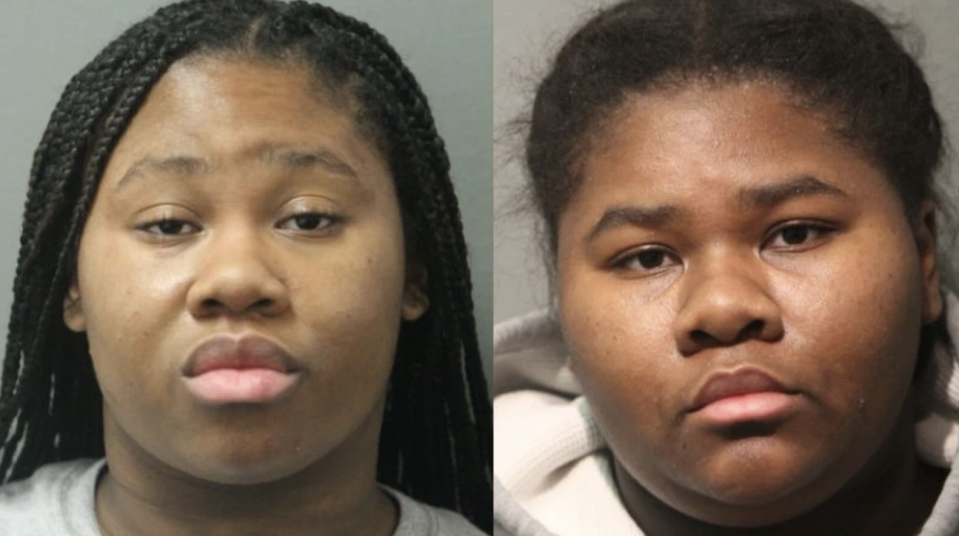 Pictured are Jayla Hill (left), 18, Jessica Hill (right), 21, after their arrests.