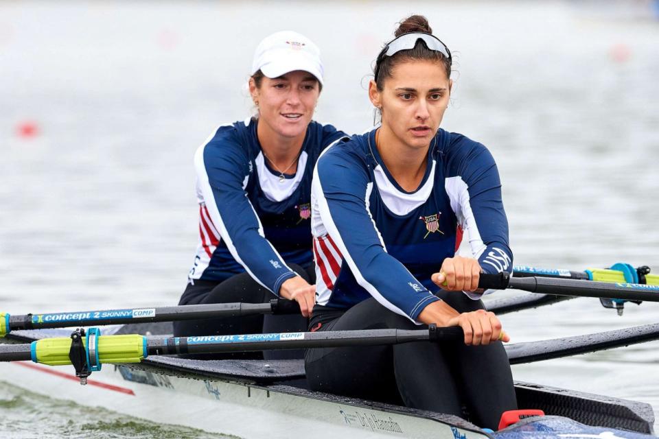 PHOTO: In this Sept. 19, 2022, file photo, Kristina Wagner and Sophia Vitas compete in Womens Double Sculls qualifications during 2022 World Rowing Championships in Racice, Czech Republic. (Adam Nurkiewicz/Getty Images, FILE)