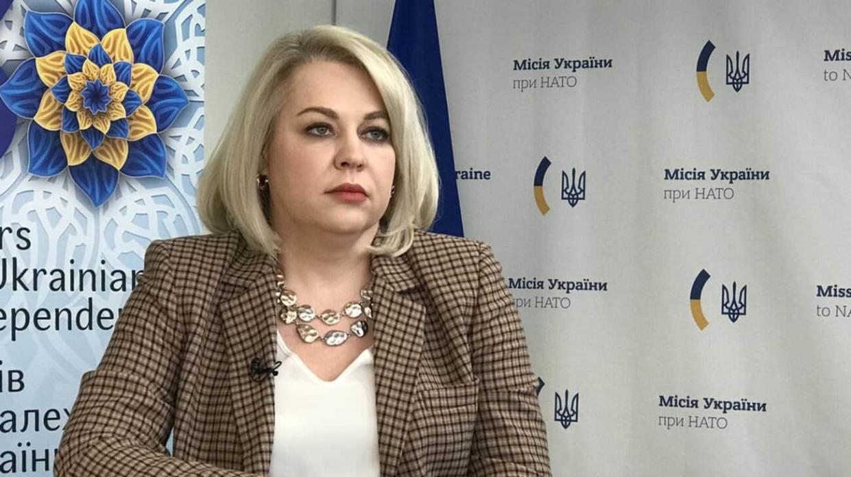 Nataliia Halibarenko, the head of the Ukrainian mission to NATO. Photo: Ukrainian Mission to NATO on X