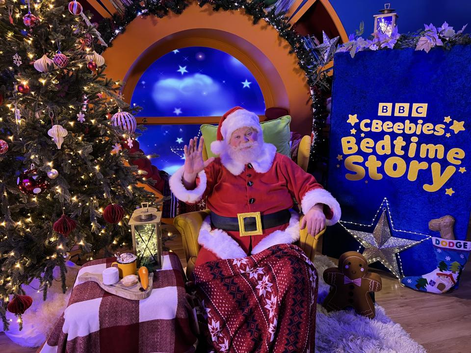 Justin Fletcher, as Father Christmas, will read The Night Before Christmas (BBC/CBeebies/PA)