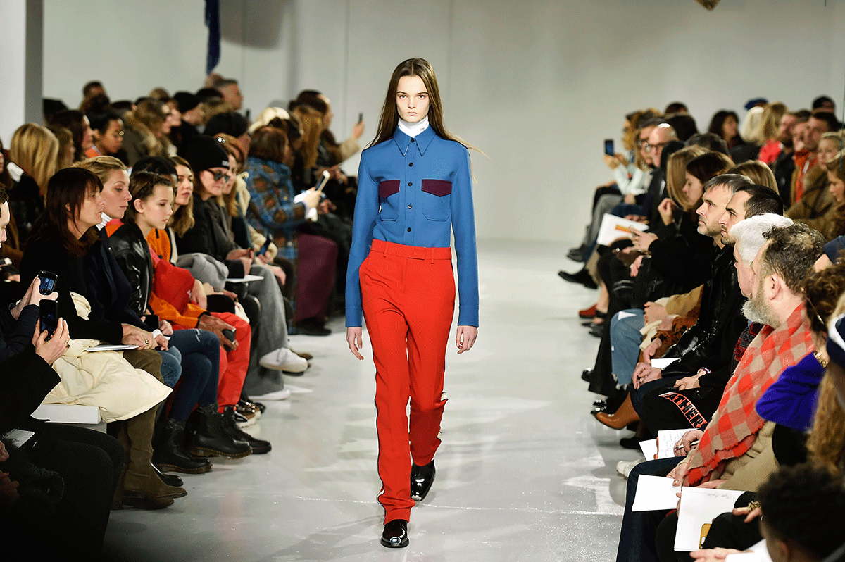 NEW YORK, NY - FEBRUARY 10: A model walks the runway at the Calvin Klein Collection show during New York Fashion Week on February 10, 2017 in New York City. (Photo: Getty Images)