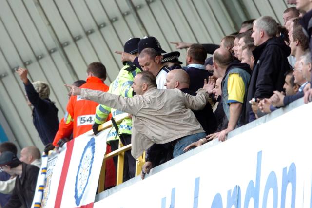 Football Away Days - Leeds United fans at Millwall in the 80's.