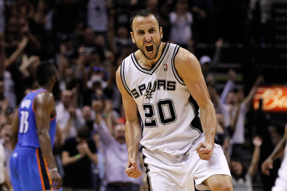Few players in NBA history have ever matched Manu Ginobili’s intensity, or his propensity for cranking it up in the biggest games and the biggest moments. (Getty)