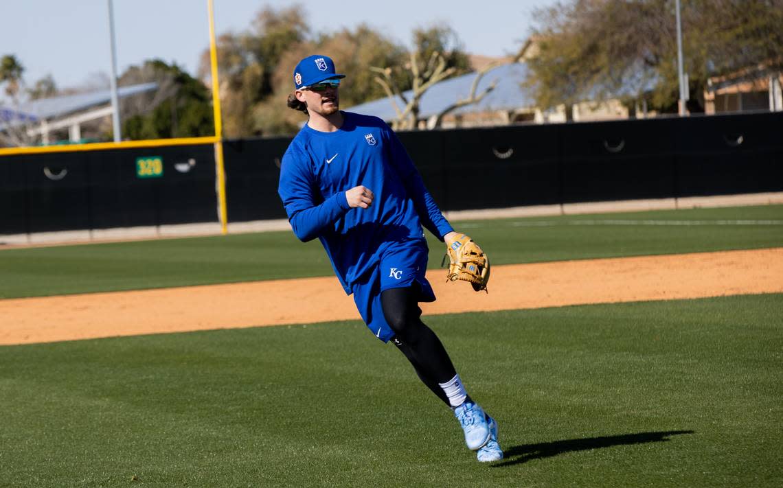 Royals shortstop Bobby Witt Jr. during spring training in Surprise, Ariz., on Feb. 16, 2023.