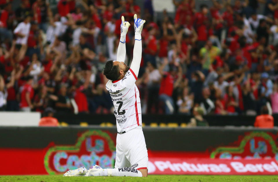 Camilo Vargas dejó su arco en ceros cuando Atlas recibió a Tigres en la semifinal de ida del CLausura 2022 (Foto:  Alfredo Moya/Jam Media/Getty Images)