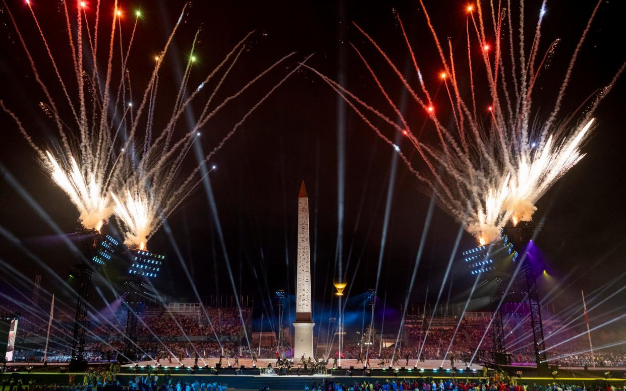 Fireworks over the Place de la Concorde during the opening ceremony for the Paris 2024 Summer Paralympic Games