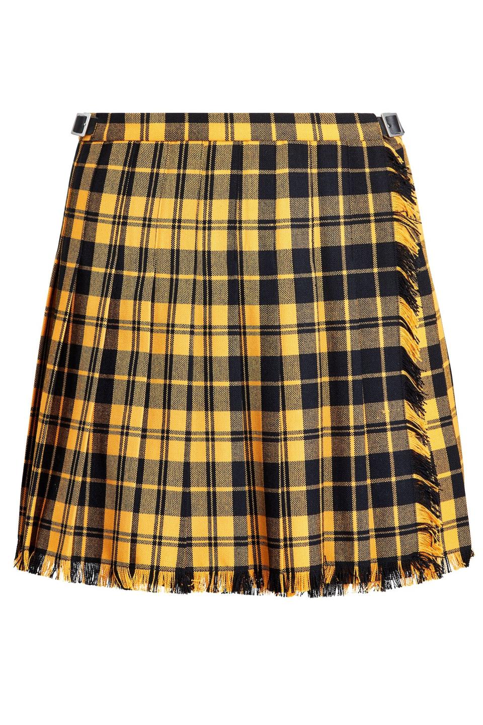 Pleated Wool-Blend Miniskirt