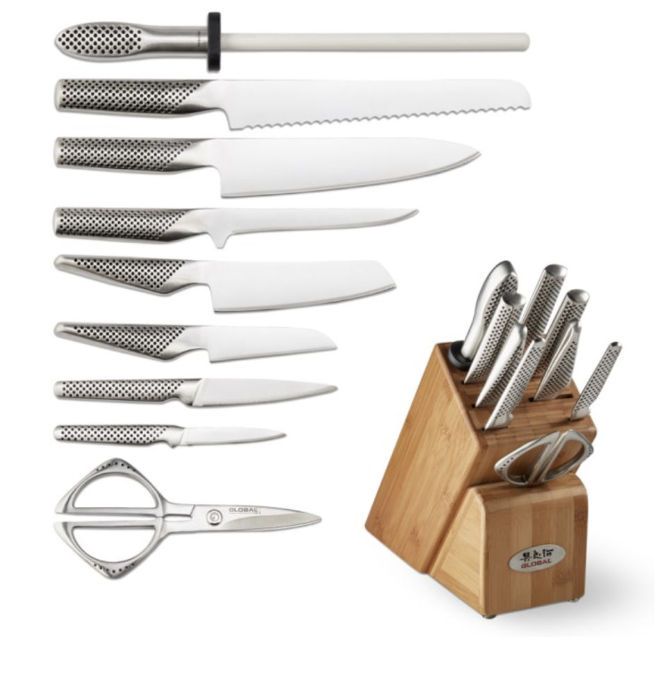 Global Classic 10-Piece Takashi Knife Wood Block Set