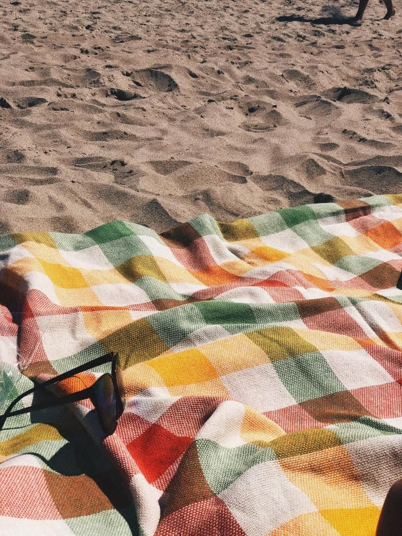 2) Linen Beach Blanket