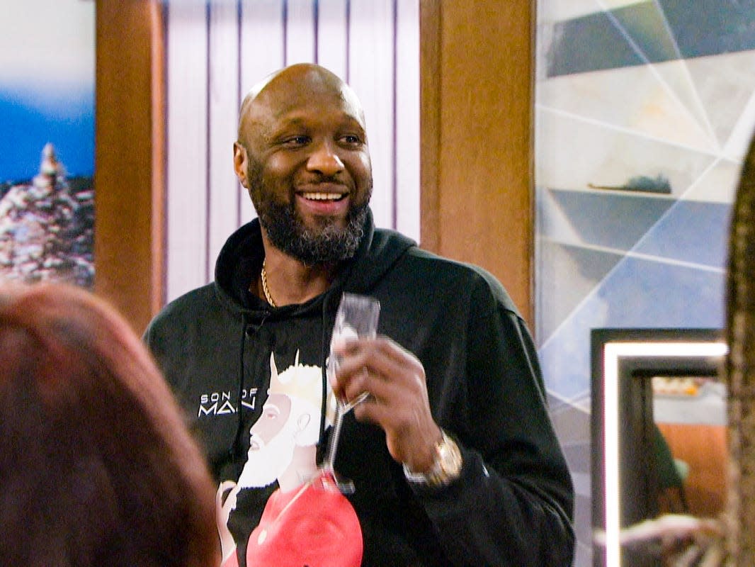 Lamar Odom smiling.