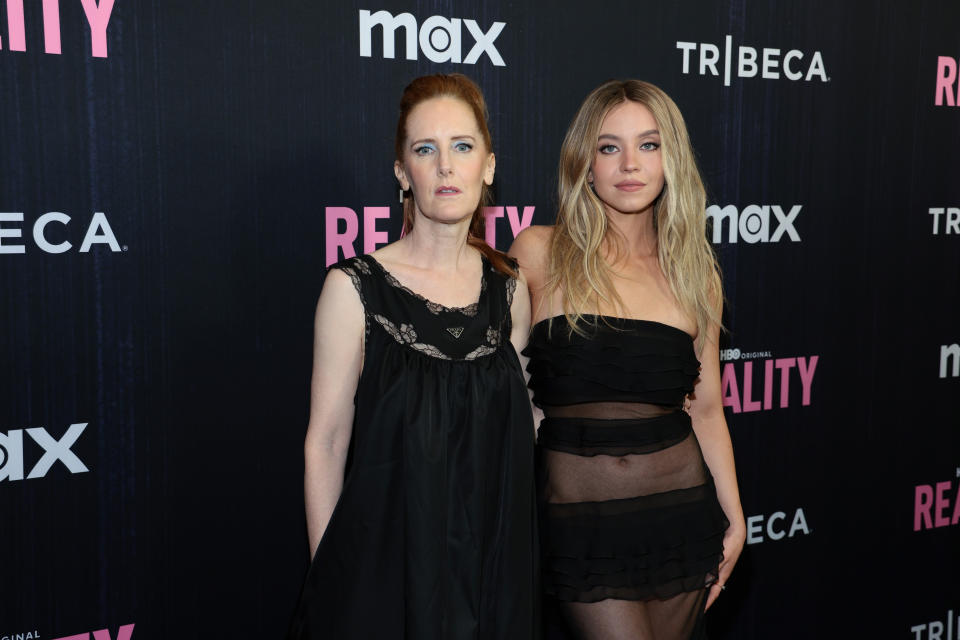 Tina Satter and Sydney Sweeney attend a screening of HBO Films’<em> Reality</em> at Museum of Modern Art in New York City