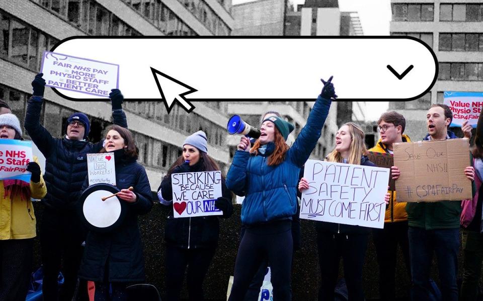 Healthcare workers on the picket line