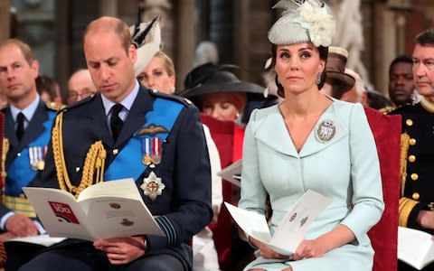 The Duke and Duchess of Cambridge during the Westminster Abbey service - Credit: SIMON DAWSON /Reuters