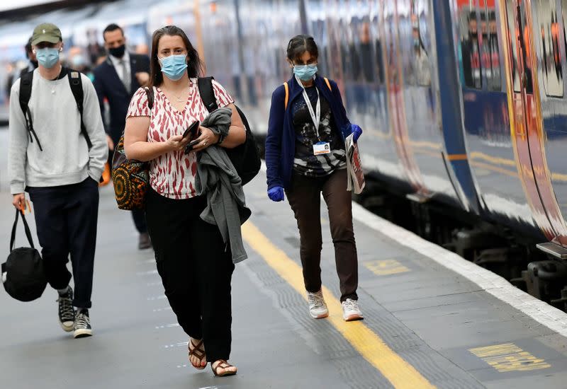 Morning rush hour in London