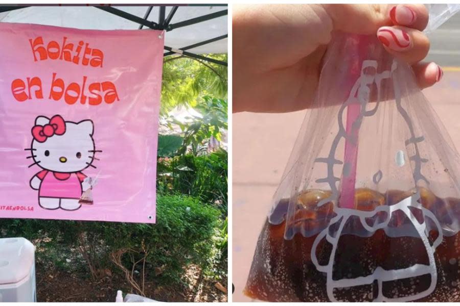 Joven se vuelve viral por vender Coca-Cola en bolsa de Hello Kitty.