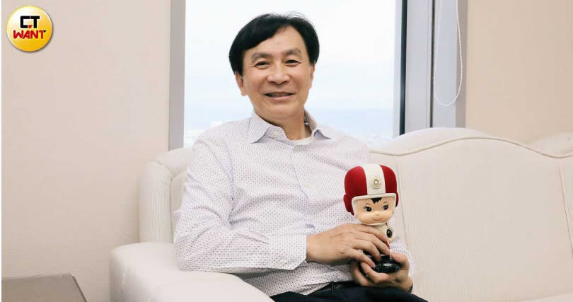 大同寶寶造型智慧音箱，是鍾依文時任大同總經理、訊電董事長的作品之一。（圖／方萬民攝）