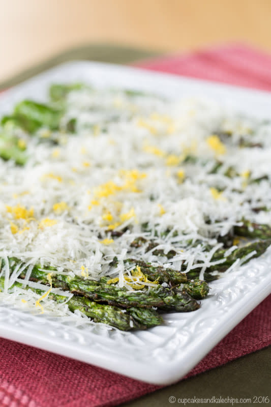 <p>Cupcakes & Kale Chips</p><p>With just a few simple ingredients you can make a veggie side dish that explodes with fresh flavors.</p><p><strong>Get the recipe: <a href="https://cupcakesandkalechips.com/grilled-asparagus-with-lemon/" rel="nofollow noopener" target="_blank" data-ylk="slk:Grilled Asparagus with Lemon and Manchego Cheese;elm:context_link;itc:0;sec:content-canvas" class="link rapid-noclick-resp">Grilled Asparagus with Lemon and Manchego Cheese</a></strong></p>