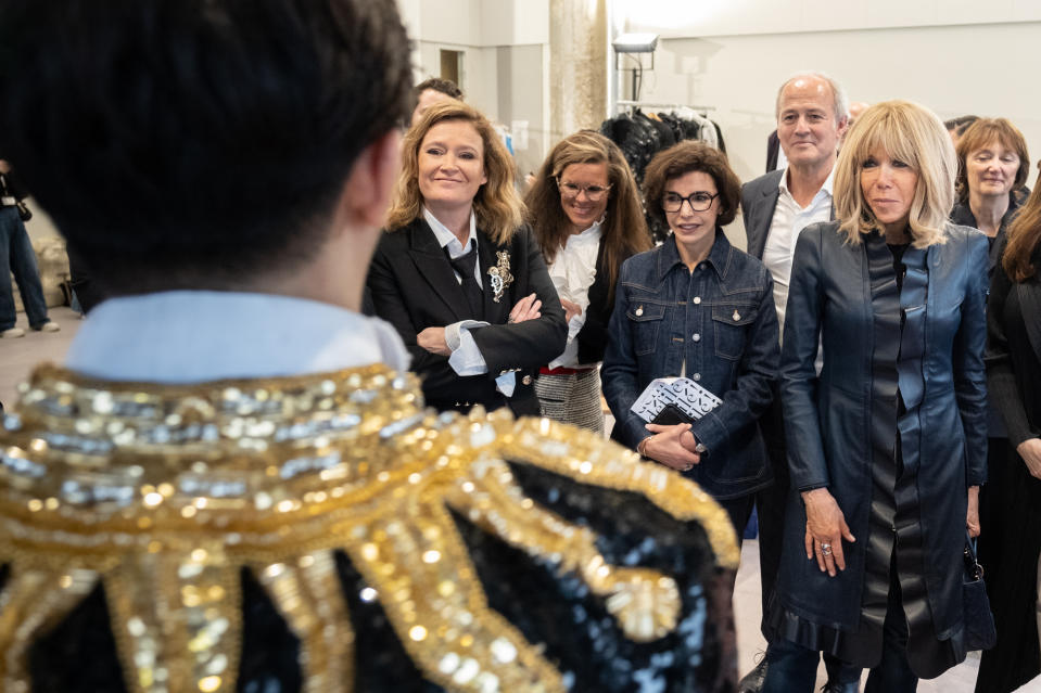 Rachida Dati and Brigitte Macron at the Institut Français de Mode masters students’ show.