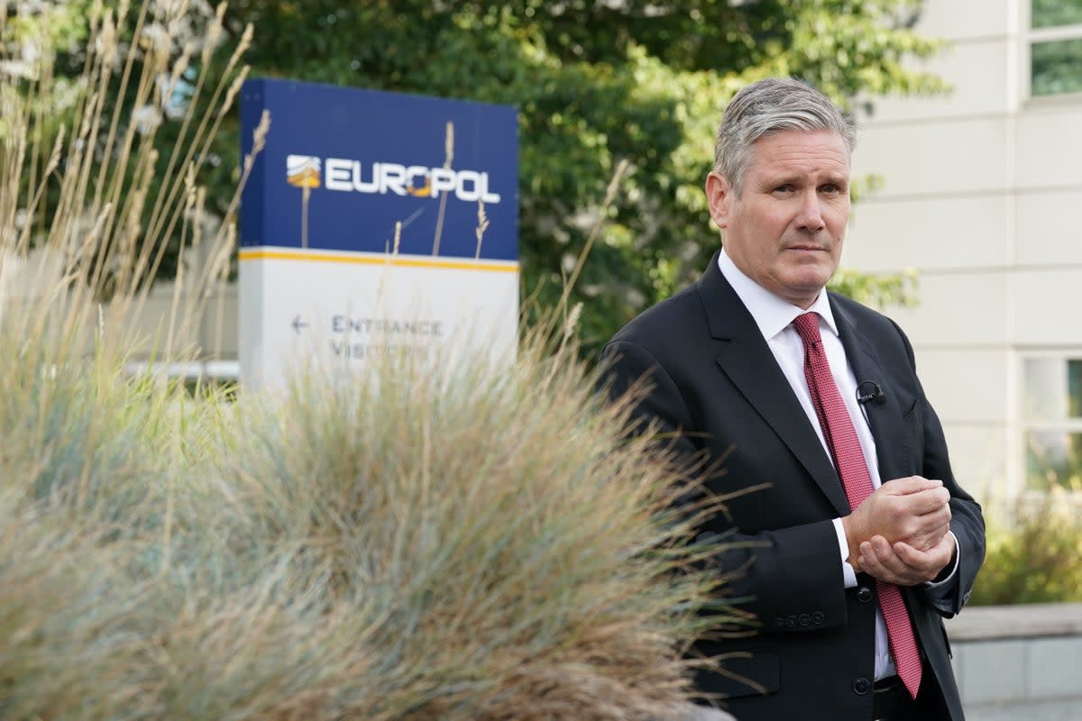 Labour leader Sir Keir Starmer leaving Europol in The Hague, Netherlands (Stefan Rousseau/PA) (PA Wire)