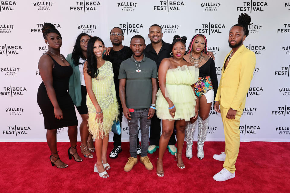 Edward Buckles Jr. (C) poses with cast and crew at the 'Katrina Babies' premiere during the 2022 Tribeca Festival on June 14, 2022 in New York City.