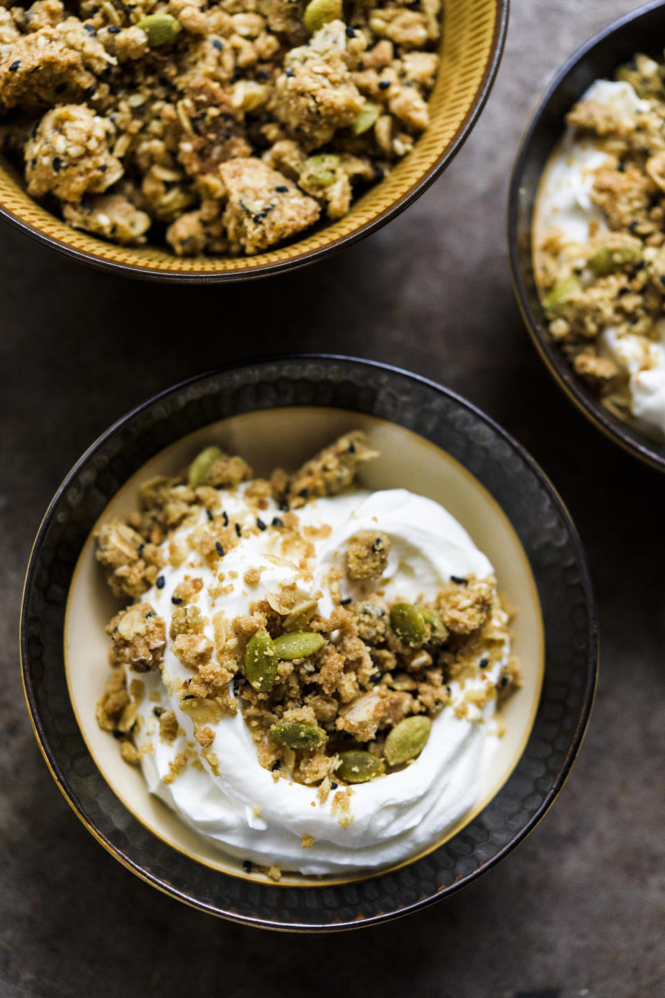 This image released by Milk Street shows a recipe for Sesame-Oat Crumble. (Milk Street via AP)