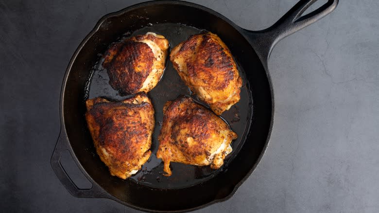 Chicken in cast-iron pan