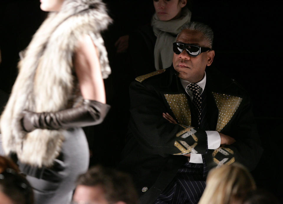 André Leon Tally sits in the front row at the Carolina Herrera Fall 2007 fashion show during Mercedes-Benz Fashion Week in the Tent in Bryant Park Feb. 5, 2007, in New York City. - Credit: Peter Kramer/Getty Images For IMG