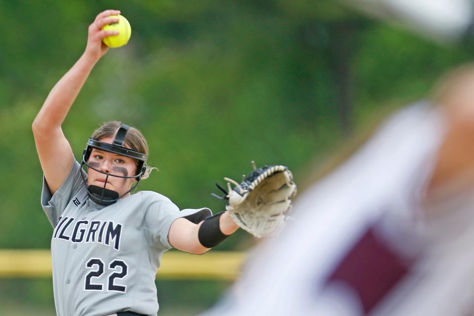 Pilgrim pitcher Alyssa Twomey had it all working in her school's softball victory over La Salle in their Division I softball playoff game on June 2.