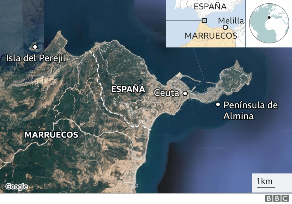 Mapa de Ceuta y Melilla