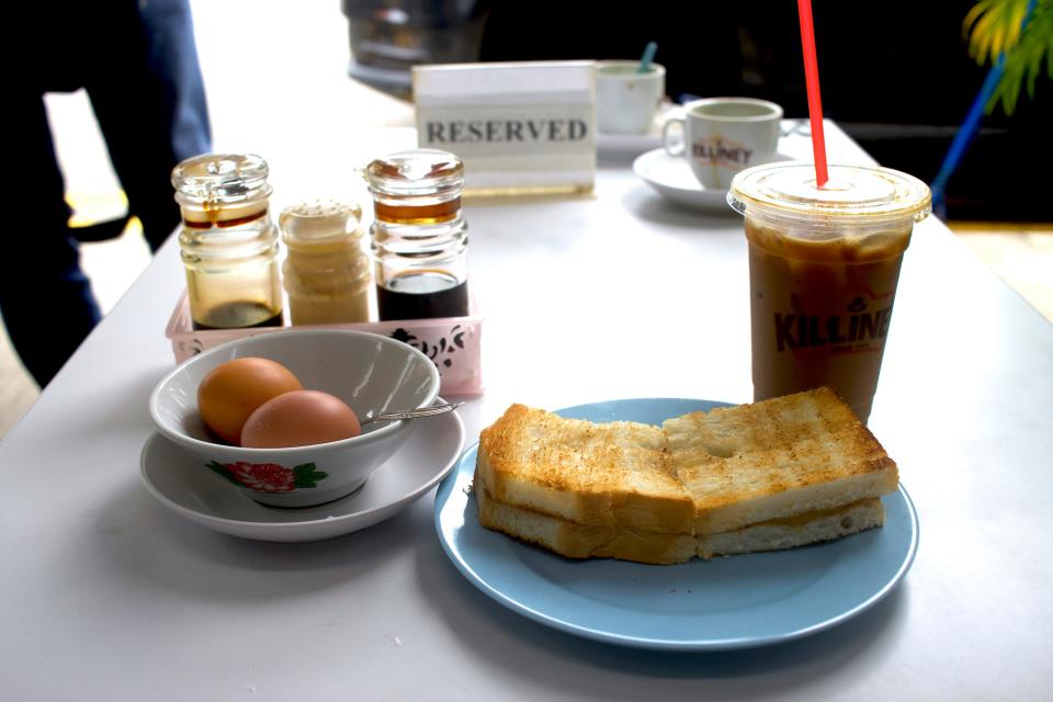 eggs, toast, coffee