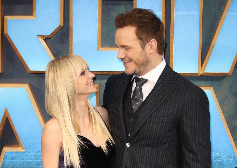 Anna Faris and Chris Pratt in London.&nbsp;