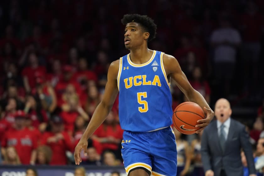 UCLA guard Chris Smith (5) during the first half of an NCAA college basketball game.