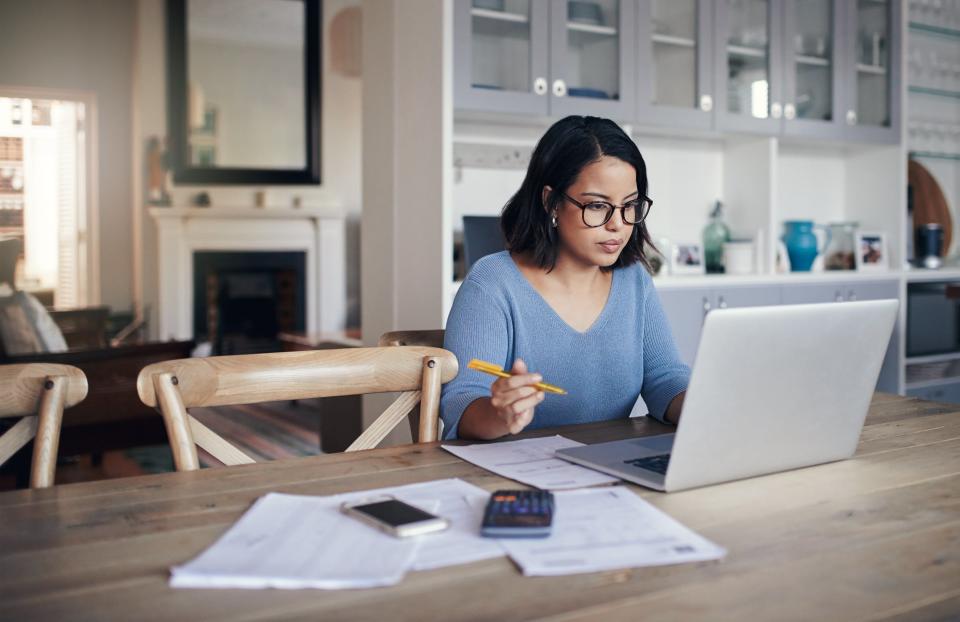 woman doing finances