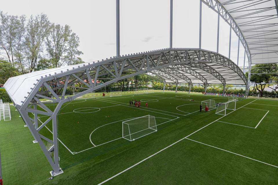 Sheltered futsal courts at the Kallang Football Hub. (PHOTO: Sport Singapore)