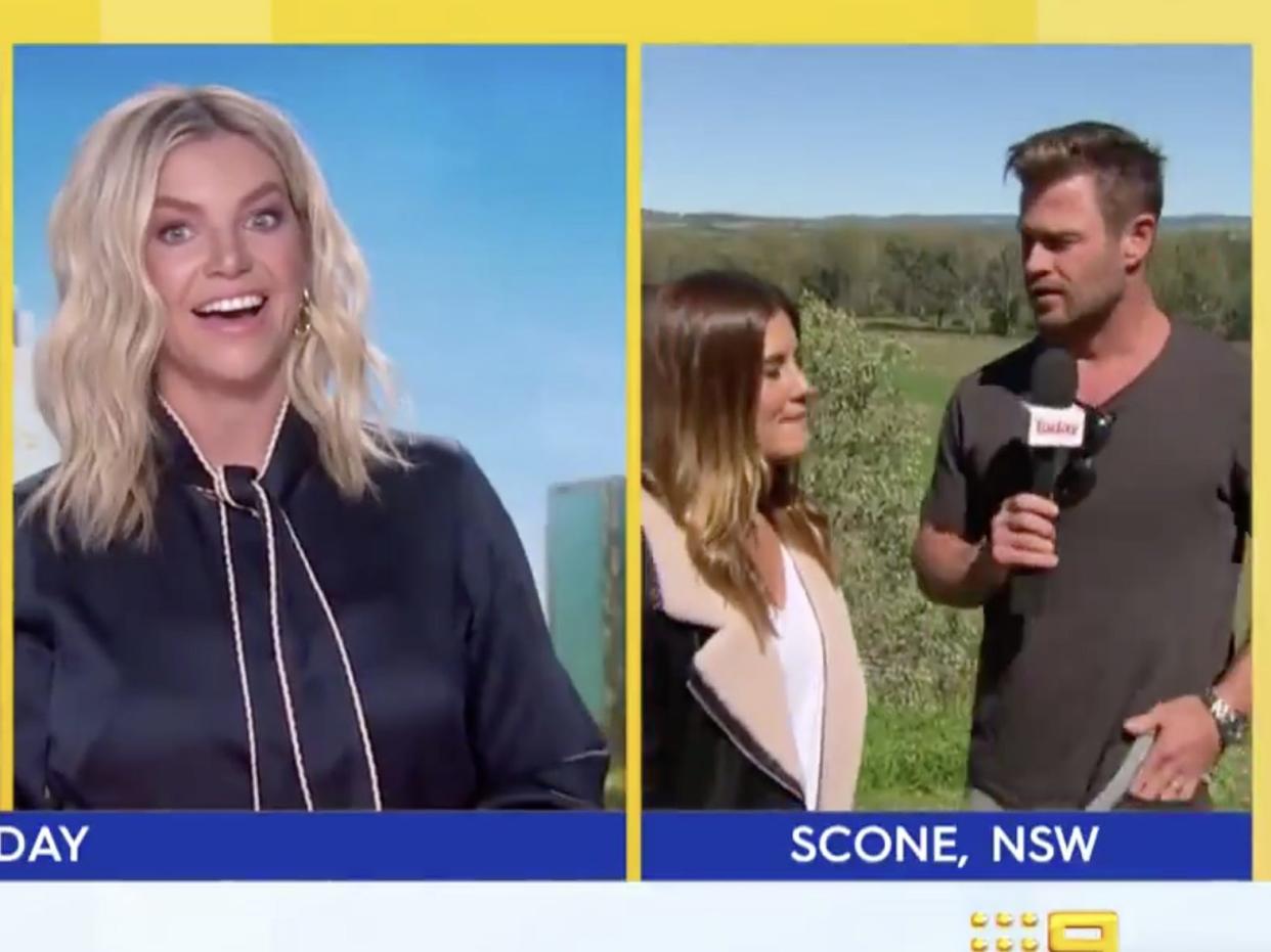 Chris Hemsworth Today Show Australia weather report 