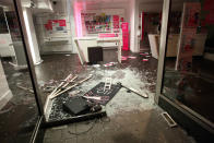 Shops in the Bullring Shopping Centre, Birmingham were targeted by looters last night.
